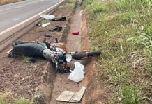 Colisão traseira deixa motociclista ferido na PR 495 em Missal