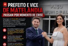 PREFEITO E VICE DE MATELÂNDIA PASSAM POR MOMENTO DE CRISE POLÍTICA