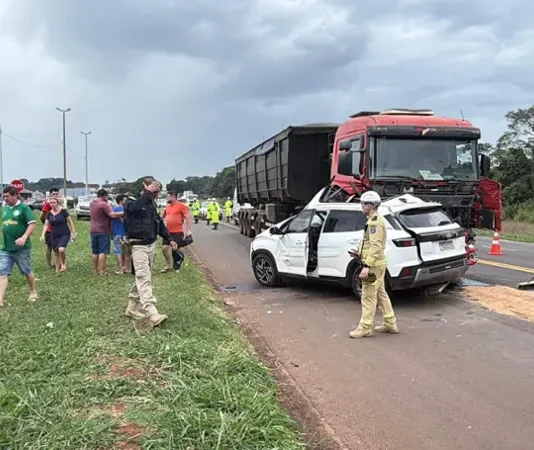 Acidente em Céu Azul mata criança de sete anos e deixa mulher em estado grave