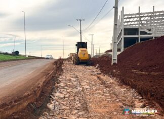 ecretaria de Obras avança com abertura da terceira faixa próximo a trincheira do Frimesa