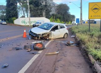 Acidente de trânsito é registrado na PR-495, em frente à Água Mineral Itaipu – MISSAL