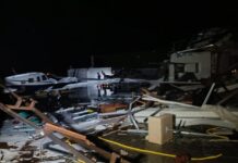 Estimativa aponta de 10 a 12 aeronaves danificadas por vendaval no aeroporto de Toledo