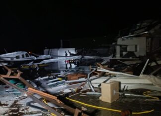 Estimativa aponta de 10 a 12 aeronaves danificadas por vendaval no aeroporto de Toledo