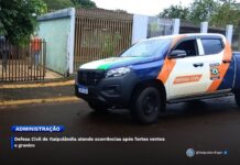 Defesa Civil de Itaipulândia atende ocorrências após fortes ventos e granizo