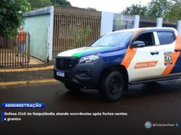 Defesa Civil de Itaipulândia atende ocorrências após fortes ventos e granizo
