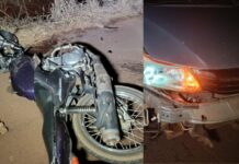 Motociclista sofre ferimentos graves após batida com Civic em estrada rural de Toledo
