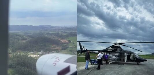 Videomaker publica imagens de dentro de helicóptero desaparecido com o cantor Rick e empresário