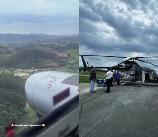 Videomaker publica imagens de dentro de helicóptero desaparecido com o cantor Rick e empresário