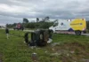 Câmera de carro registra capotamento na BR-163, em Toledo; três pessoas ficam gravemente feridas